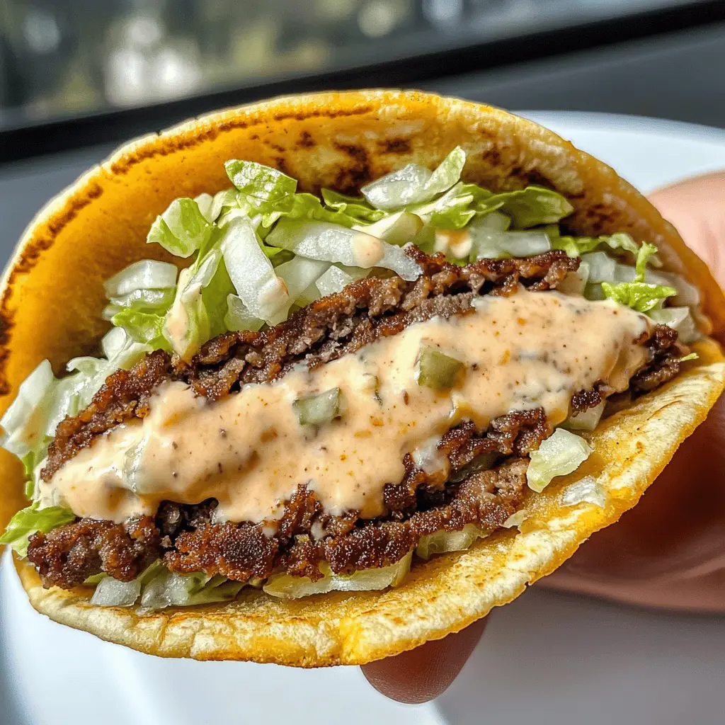 Get ready for a flavorful twist with Big Mac Smash Tacos! These fun, crispy tacos combine the classic Big Mac flavors you love—juicy beef, special sauce, and fresh toppings. Perfect for game nights or casual dinners, these tacos are sure to please everyone. Save this recipe to make your next gathering unforgettable!