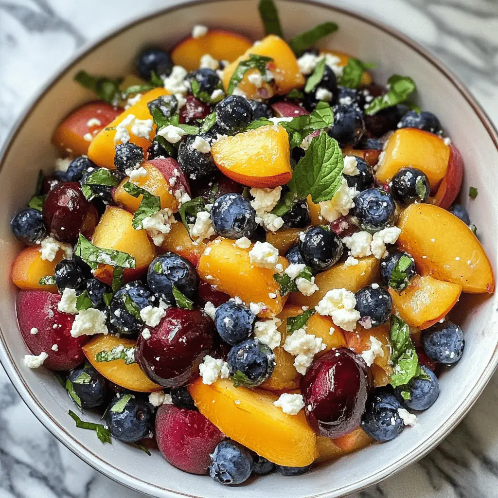 Fresh Blueberry Peach Feta Salad Recipe