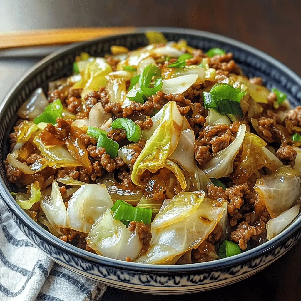 This Chinese ground beef and cabbage stir fry is a quick and delicious meal packed with flavor! Made with tender ground beef, crispy cabbage, and savory sauces, this dish is perfect for busy weeknights. Save this recipe to whip up a satisfying dinner that your whole family will love, whether for a weeknight or a special occasion!