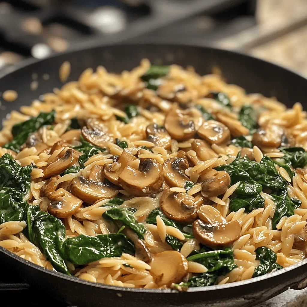 This Creamy Spinach and Mushroom Orzo is a delightful one-pan dish that brings together rich flavors in just 30 minutes! With tender orzo, fresh spinach, and earthy mushrooms, it’s perfect for a quick weeknight dinner or a comforting meal any time. Save this recipe for an easy dinner solution that everyone will love!