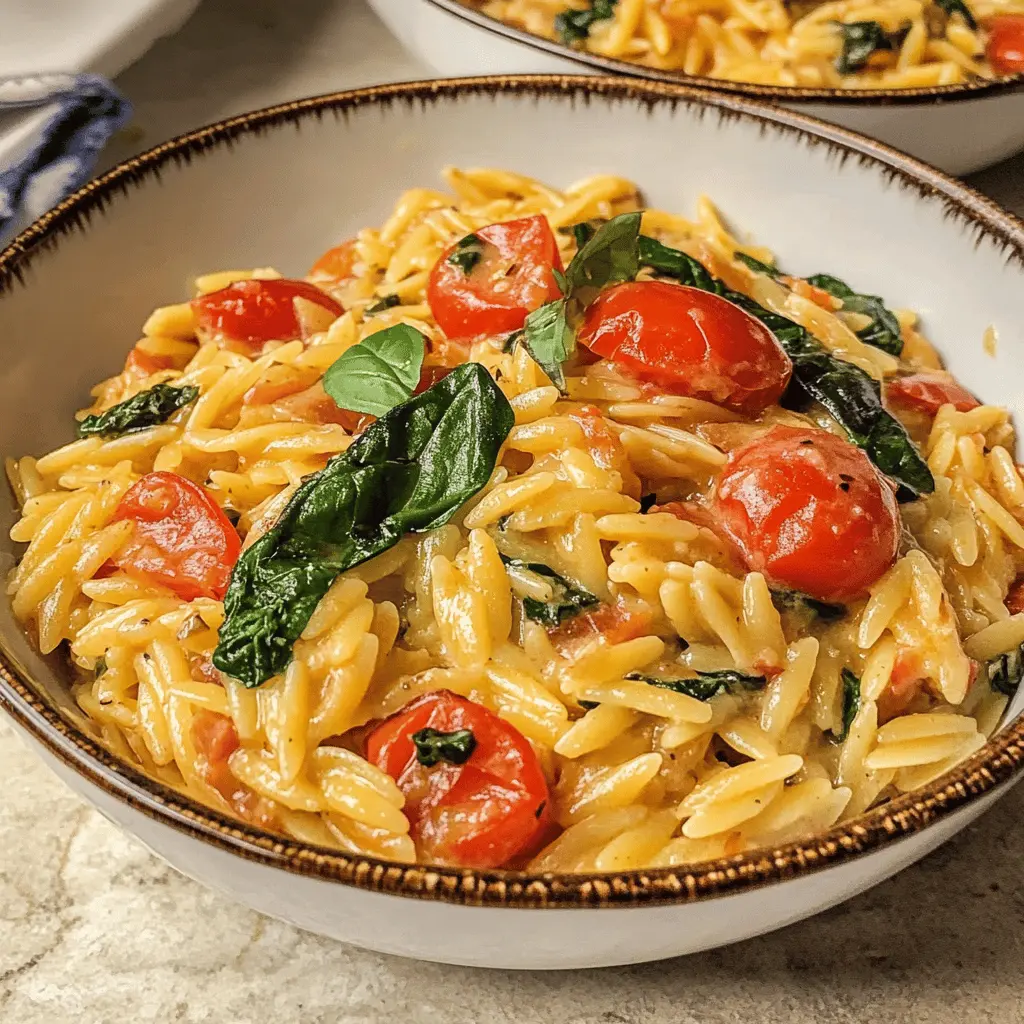 This Creamy Vegan Tuscan Orzo brings together the rich flavors of sun-dried tomatoes, spinach, and coconut cream for a comforting dish. Perfectly creamy and satisfying, it's ideal for weeknight dinners or impressing guests. Save this recipe to enjoy a delightful plant-based meal anytime you need a quick and flavorful option!