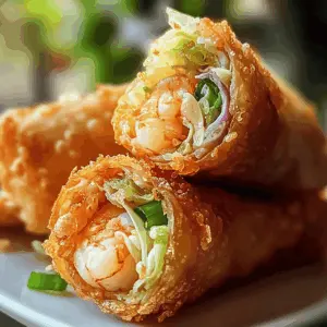 Get ready to enjoy these crunchy shrimp and cabbage egg rolls! With a flavorful filling of juicy shrimp and fresh cabbage, these rolls make a delightful appetizer or snack. Perfect for parties or a cozy night in, this recipe is simple and brings a burst of flavor to your table. Save it for your next gathering!