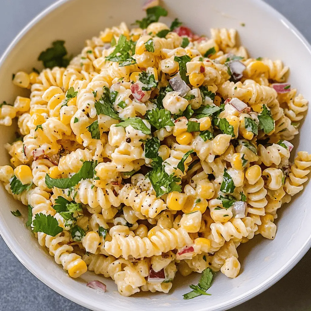 Looking for a quick and delicious side dish? This Easy Mexican Street Corn Pasta Salad brings together sweet corn, tangy lime, and zesty spices for a perfect flavor punch. With just a few simple ingredients, it's ideal for picnics, BBQs, or a fresh weeknight meal. Don’t forget to save this recipe to whip up anytime you need a tasty salad!