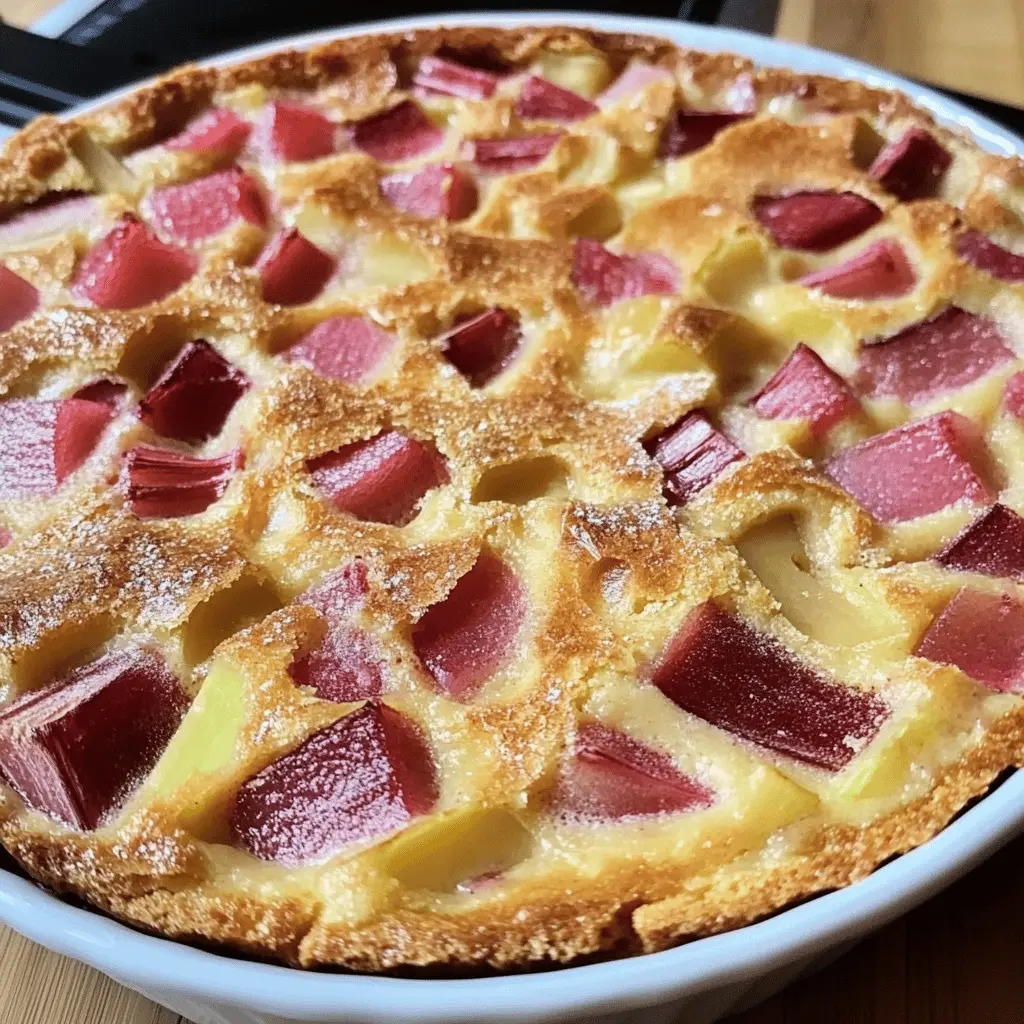 This easy Rhubarb Clafoutis is a delightful twist on the classic French dessert! With a creamy custard base and tart rhubarb, it's perfect for brunch or a sweet treat at dinner. Featuring simple ingredients and a straightforward method, this dish will impress your family and friends. Save this recipe for a special occasion or a cozy weeknight dessert!