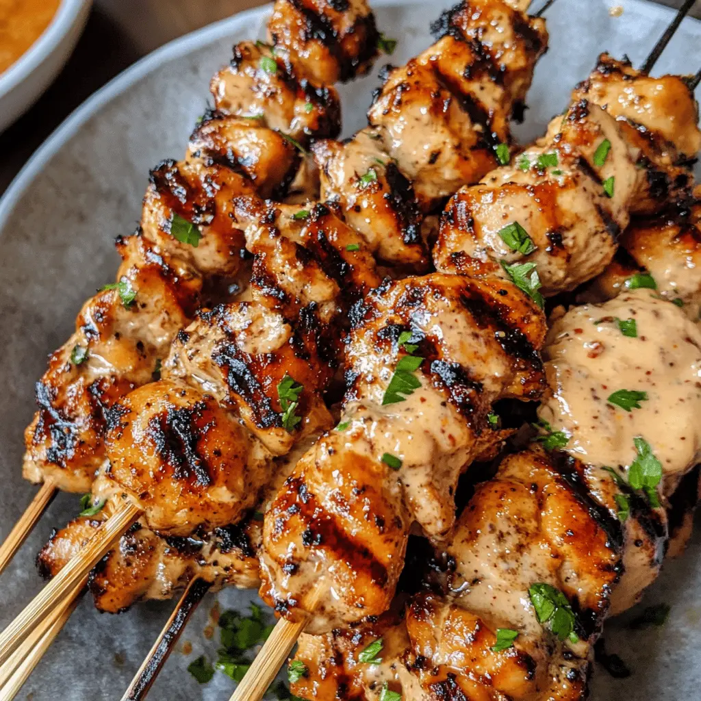 Spice up your dinner with these Grilled Bang Bang Chicken Skewers! Tender chicken pieces are coated in a creamy sauce that's bursting with flavor and a hint of heat. Perfect for BBQs, weeknight dinners, or as a fun appetizer. Save this recipe for your next gathering and impress your friends and family with these deliciously easy skewers!