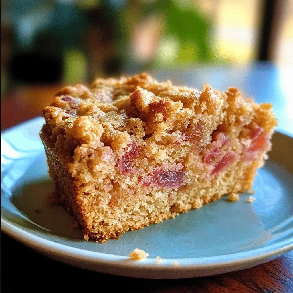 Get ready to enjoy a delightful Rhubarb Coffee Cake that balances sweet and tart flavors perfectly! This easy-to-make recipe features fresh rhubarb and a buttery crumb topping, making it a scrumptious addition to your morning coffee or afternoon tea. Save this dish for your next brunch or family gathering and impress your guests with this unique treat!