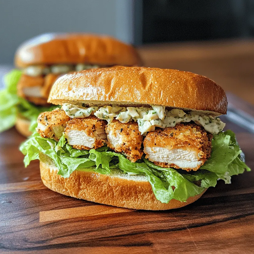 These Tangy Chicken Caesar Salad Sandwiches are a delightful blend of crispy romaine, juicy chicken, and rich Caesar dressing, all nestled between fresh bread. Perfect for lunch or a quick dinner, this recipe packs flavor and crunch in every bite! Save this pin for a tasty meal idea that's sure to impress at your next picnic or get-together!