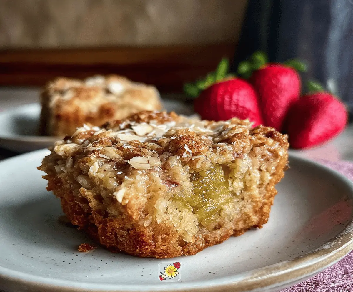 Easy Lazy Daisy Rhubarb Oatmeal Cake Recipe