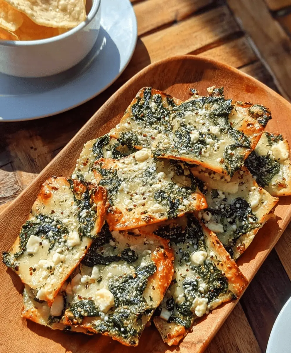 Easy Mediterranean Spinach and Feta Cheese Crisps