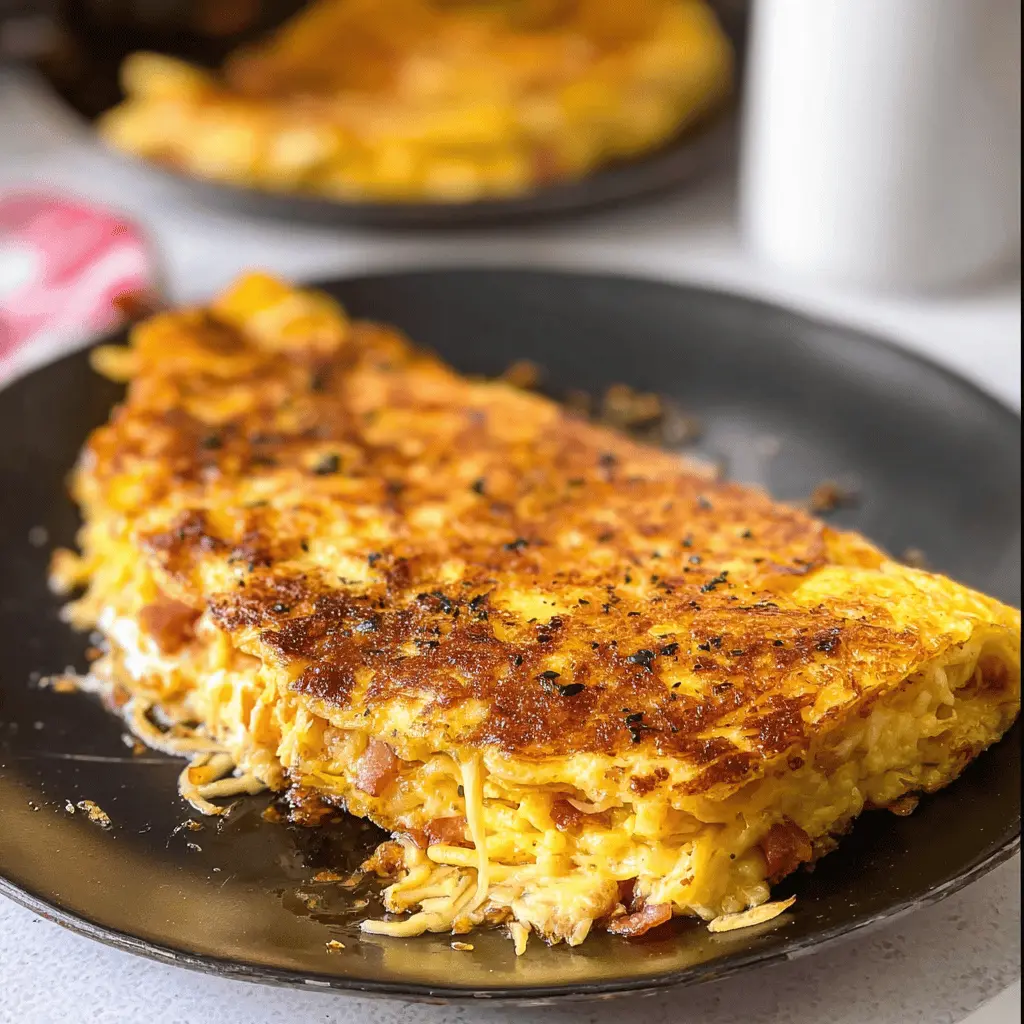 Easy Hash Brown Omelette Recipe on Blackstone