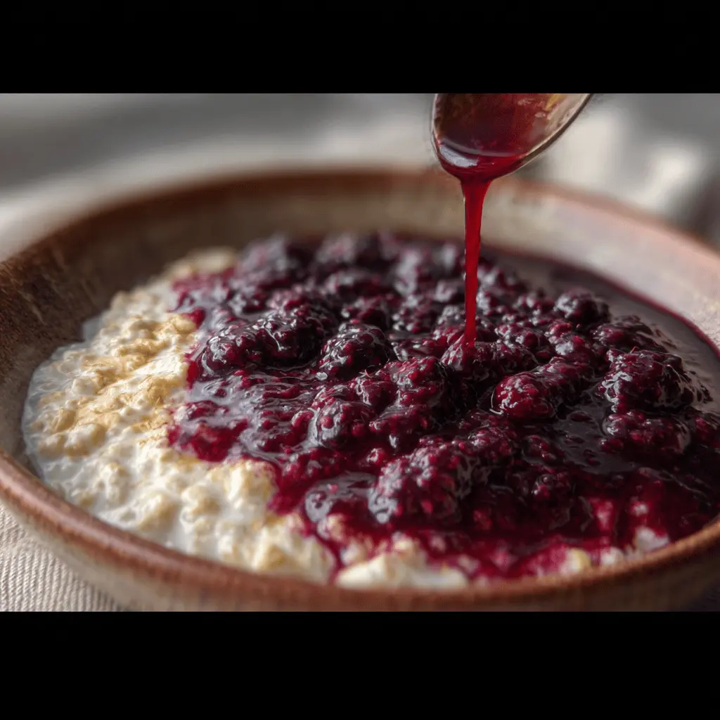 Easy Custard Oats With Healthy Berry Sauce