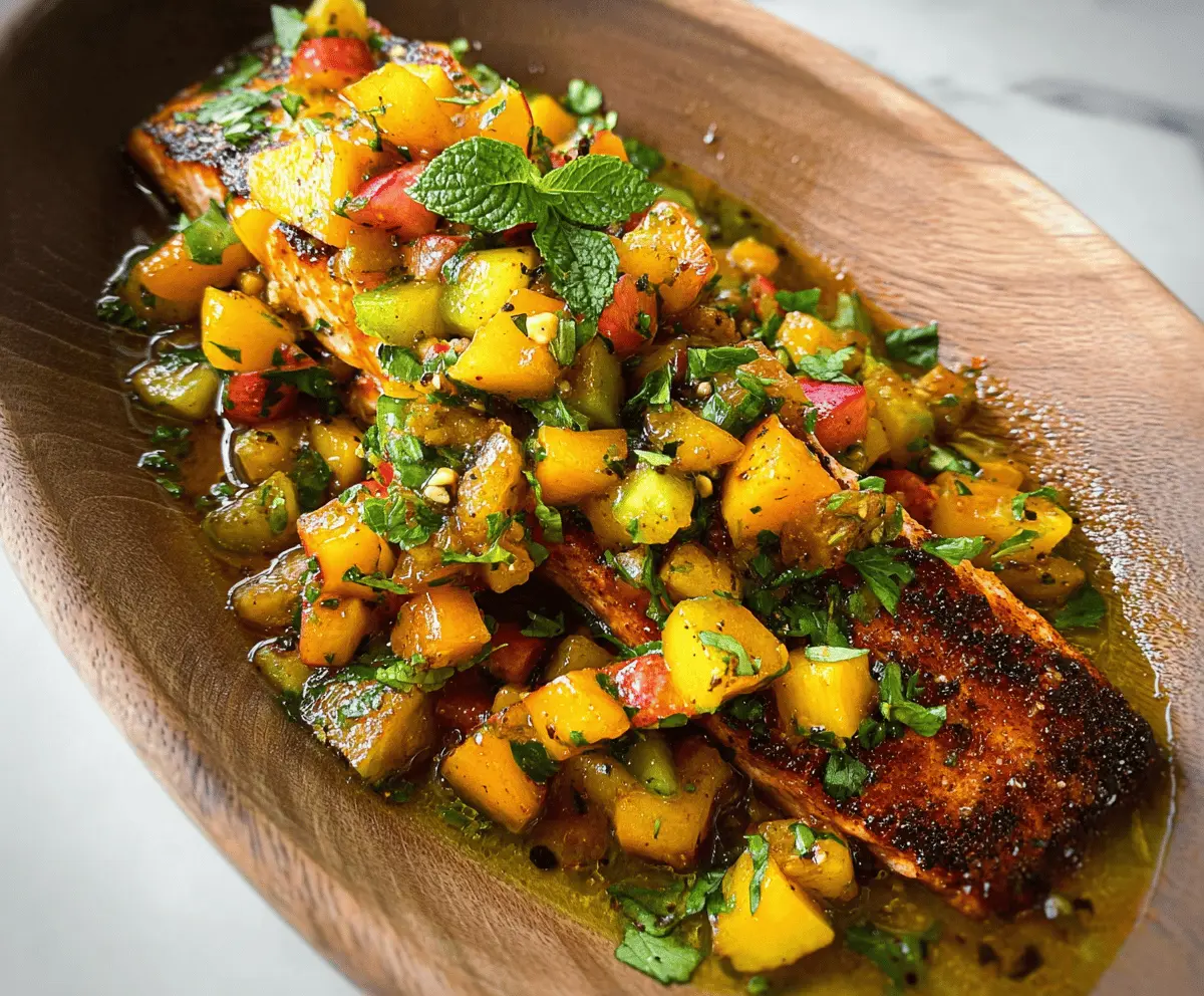 Easy Maple Ginger Salmon with Fresh Peach Salsa