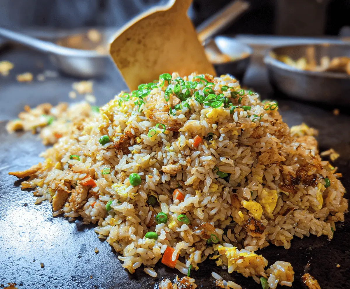Easy Hibachi Fried Rice on Blackstone Grill