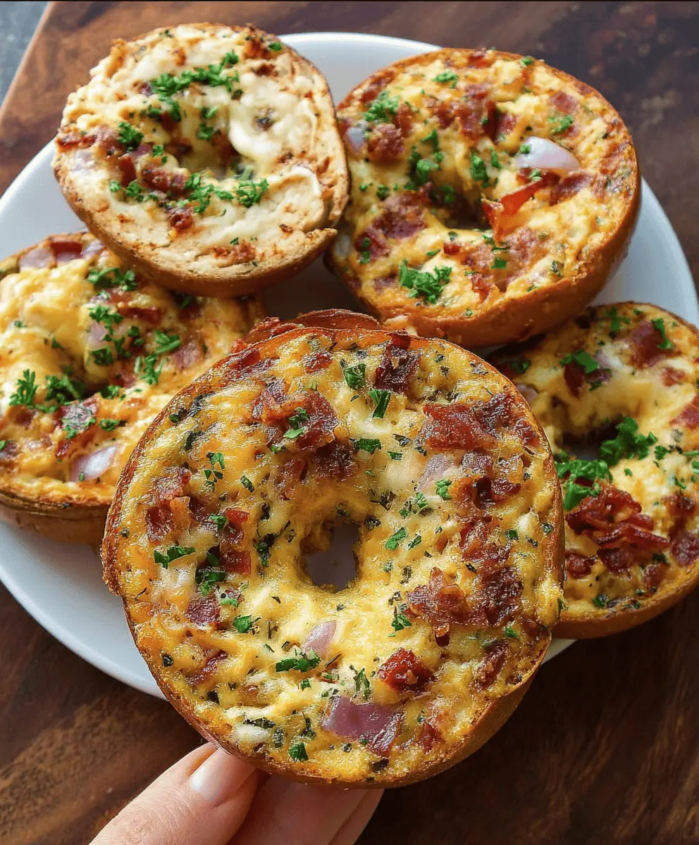 Easy Quiche Stuffed Bagels Recipe For Breakfast