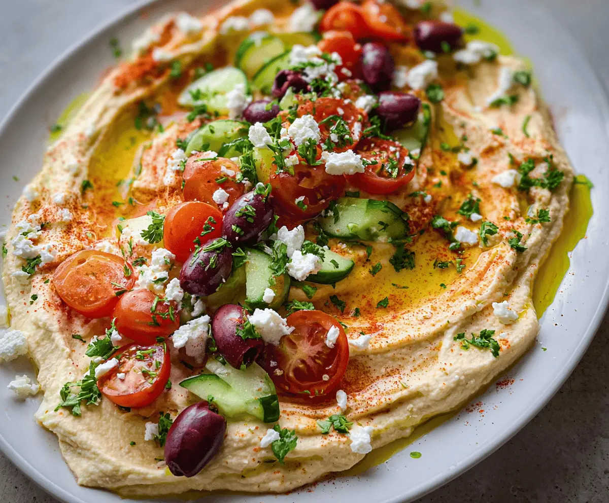 Easy Greek Style Loaded Hummus Recipe