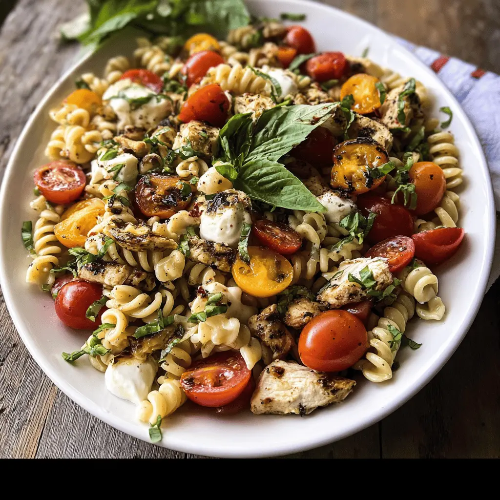 Easy Caprese Chicken Pasta Salad Recipe