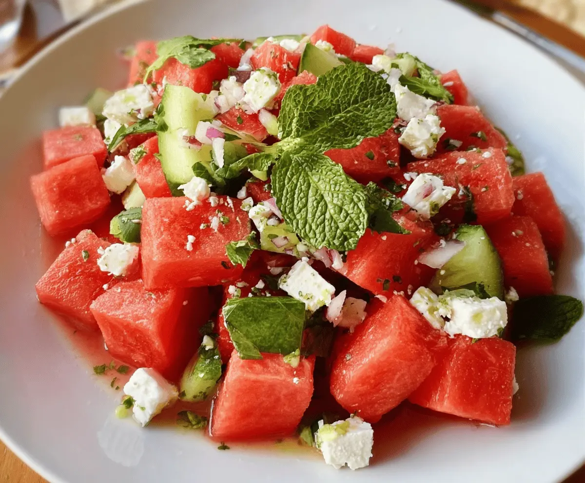 Fresh Watermelon Feta Salad Recipe