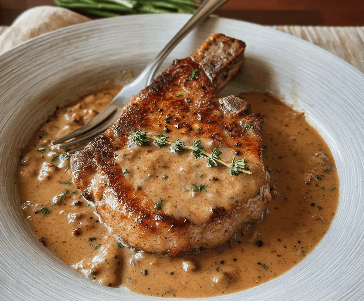 Easy Pork Chops With Creamy Peppercorn Sauce