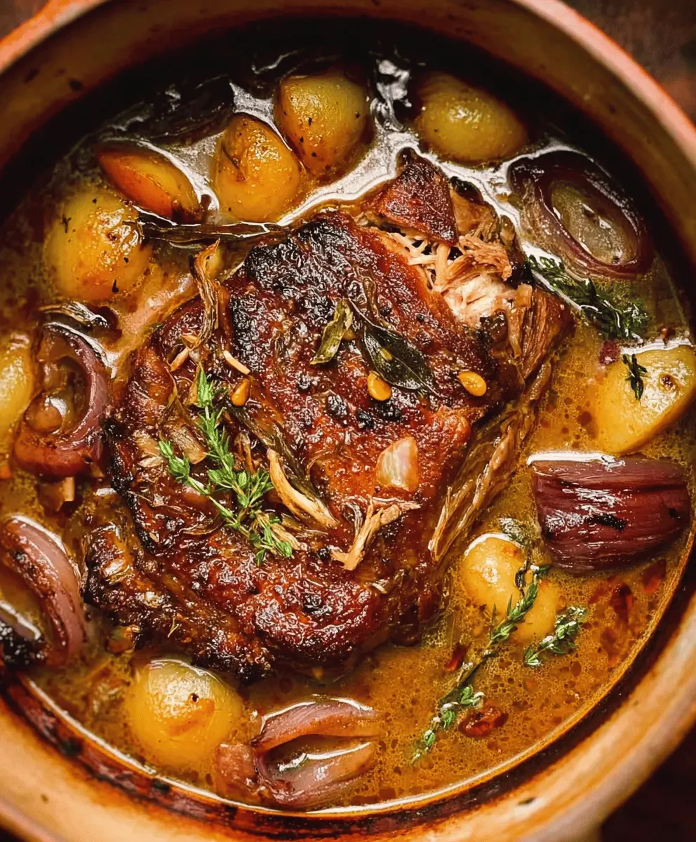 Easy Apple Cider Braised Pork Shoulder Recipe