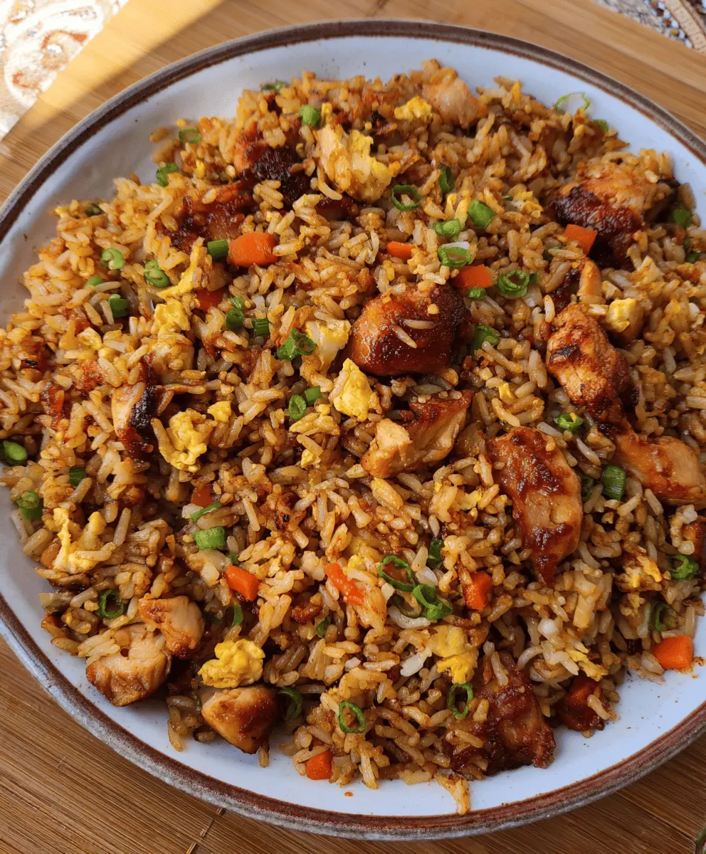 Easy Japanese BBQ Chicken Fried Rice Recipe