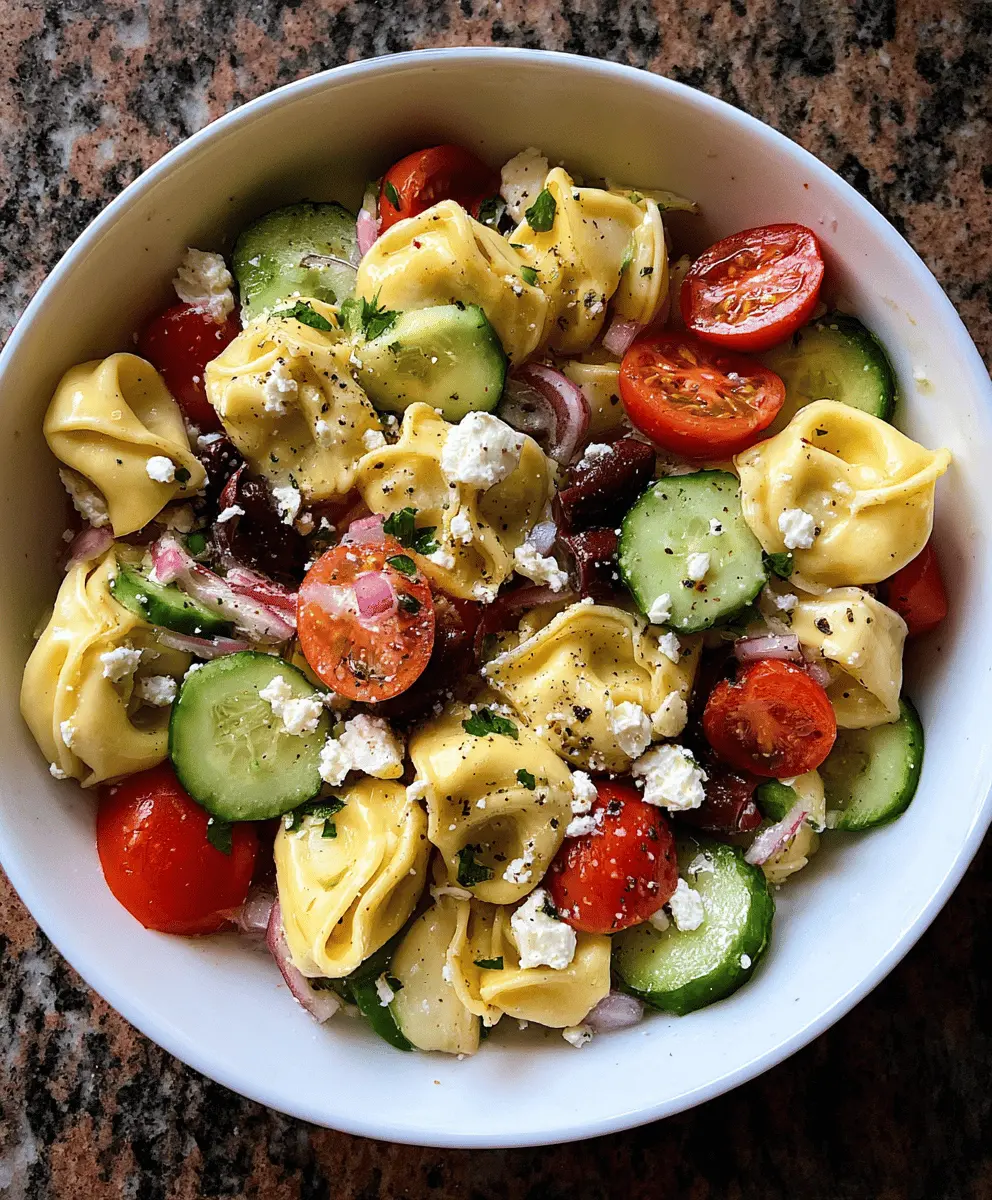 Easy Greek Tortellini Pasta Salad Recipe
