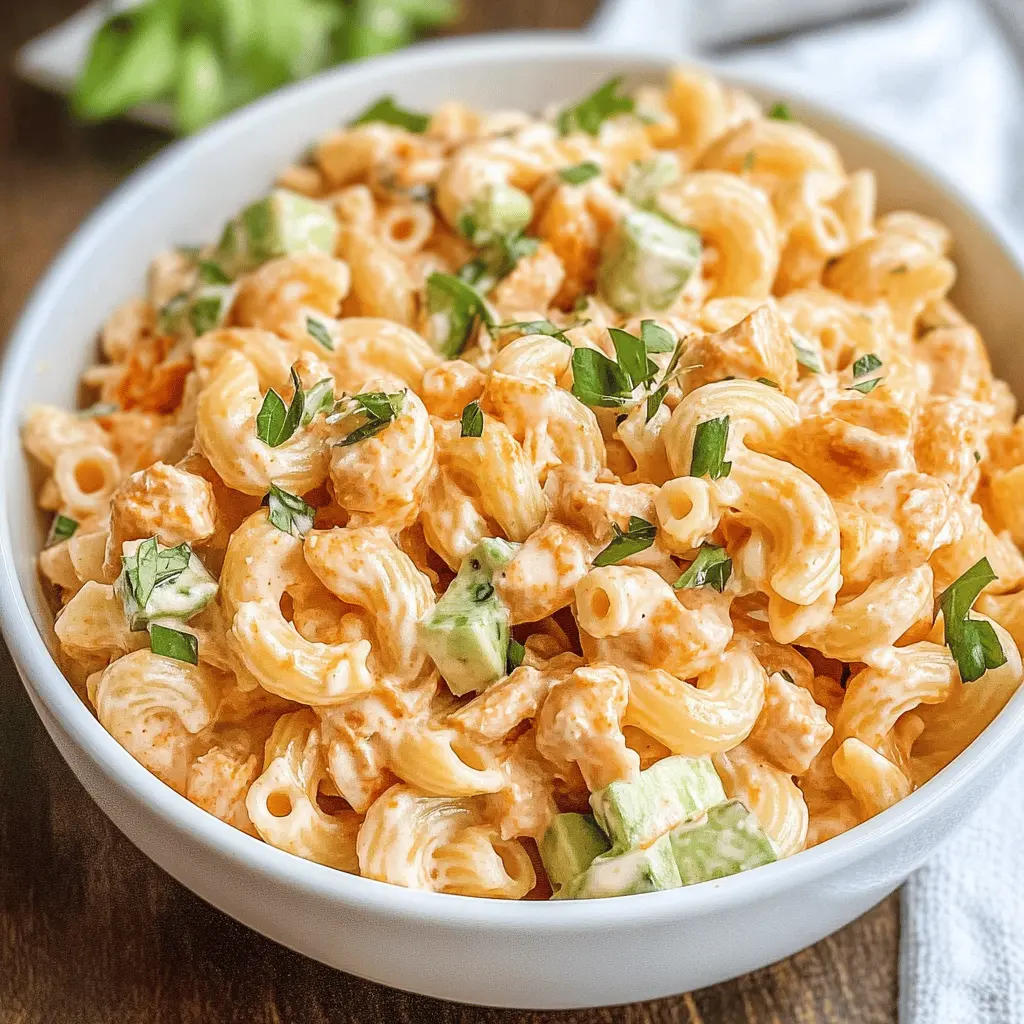 Best Ever Easy Buffalo Chicken Pasta Salad