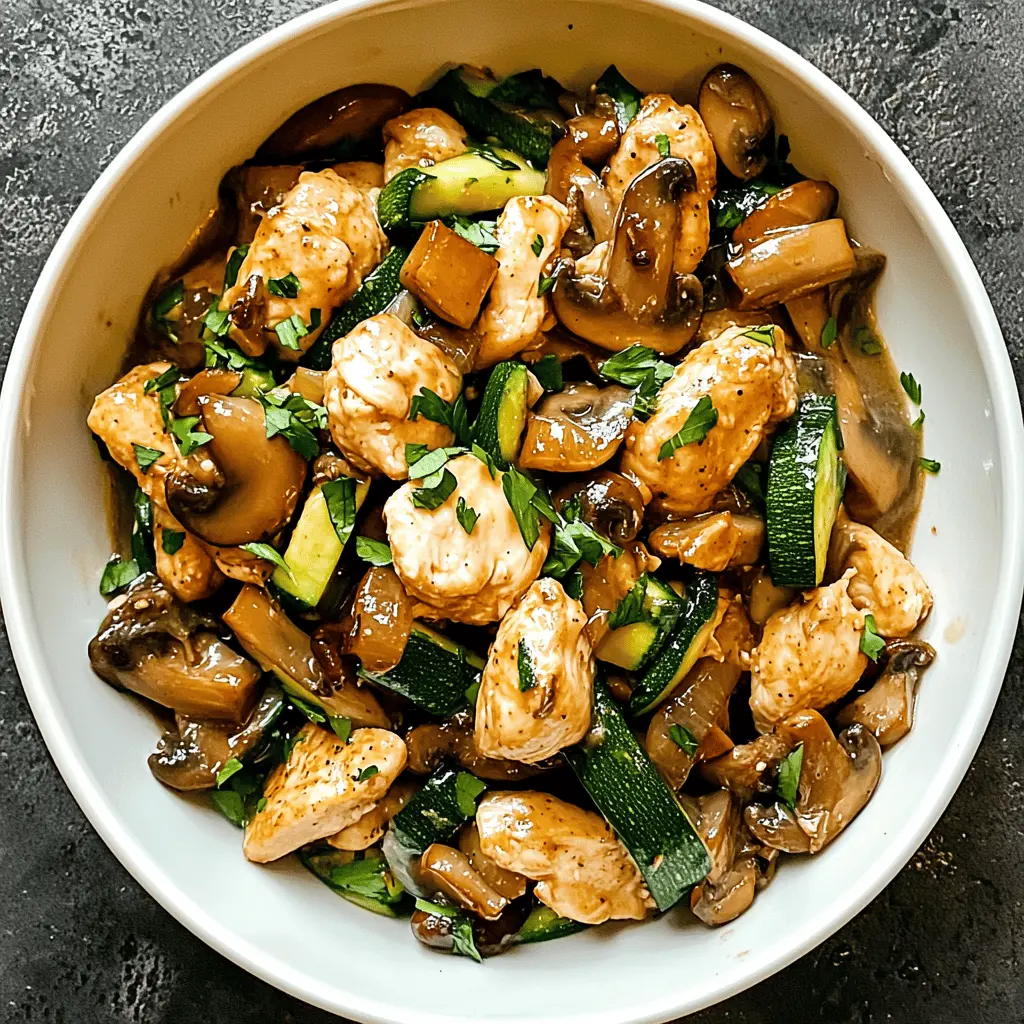 Easy Zucchini Mushroom Chicken Stir Fry Recipe