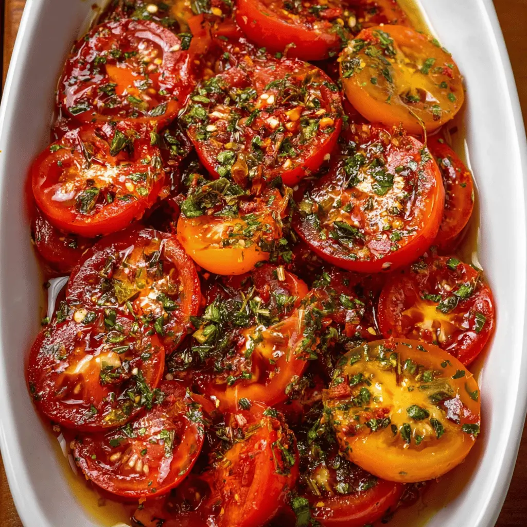 Rachel’s Easy Favorite Marinated Tomatoes Recipe