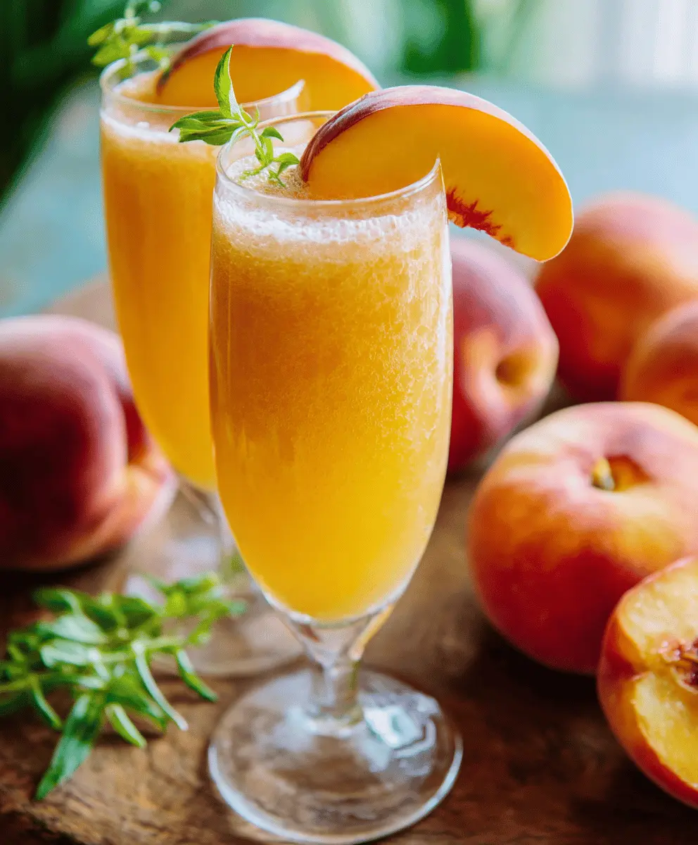 Easy Peach Bellini Mocktail Recipe