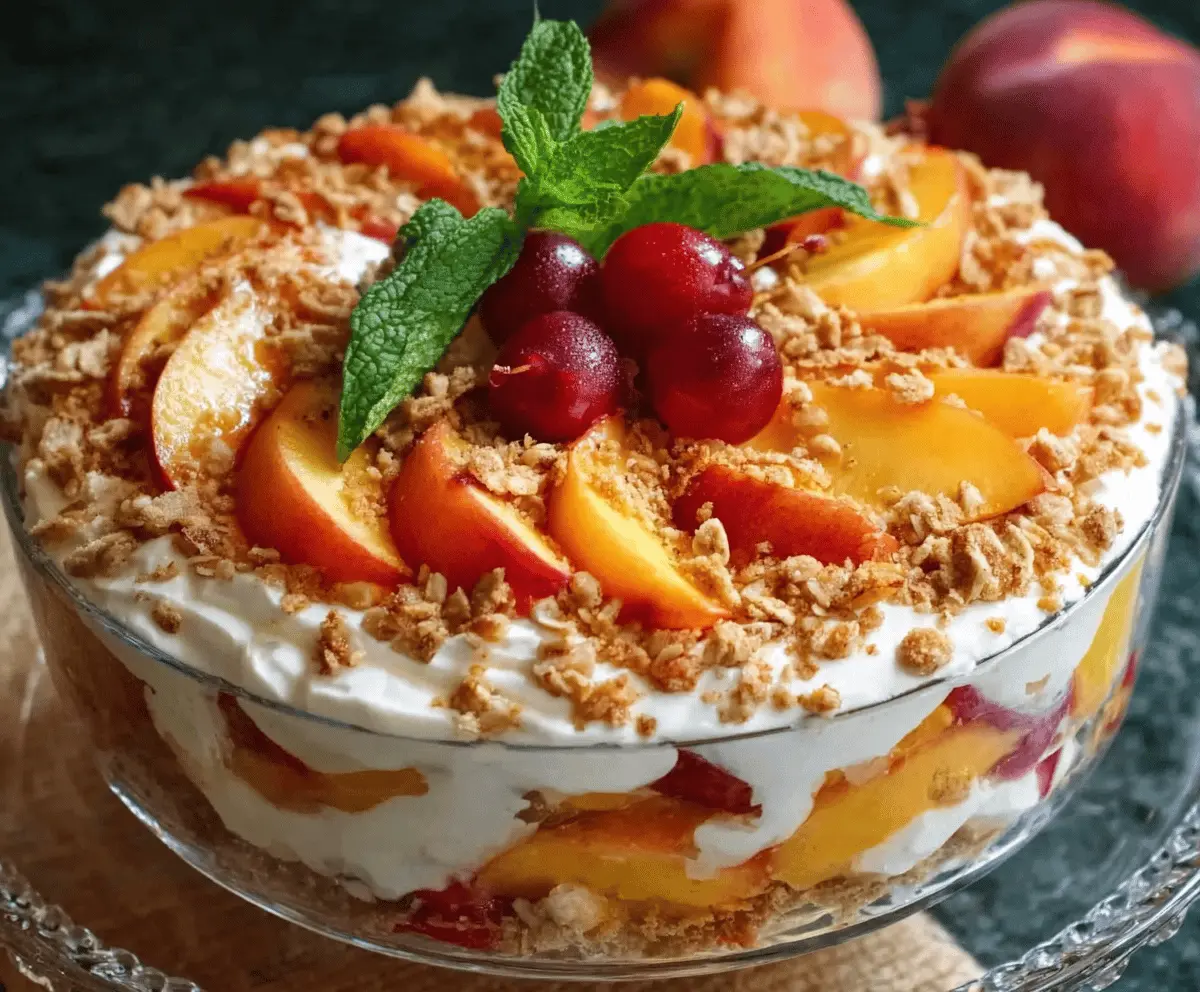 Easy Peach Cobbler Cheesecake Fruit Salad Recipe