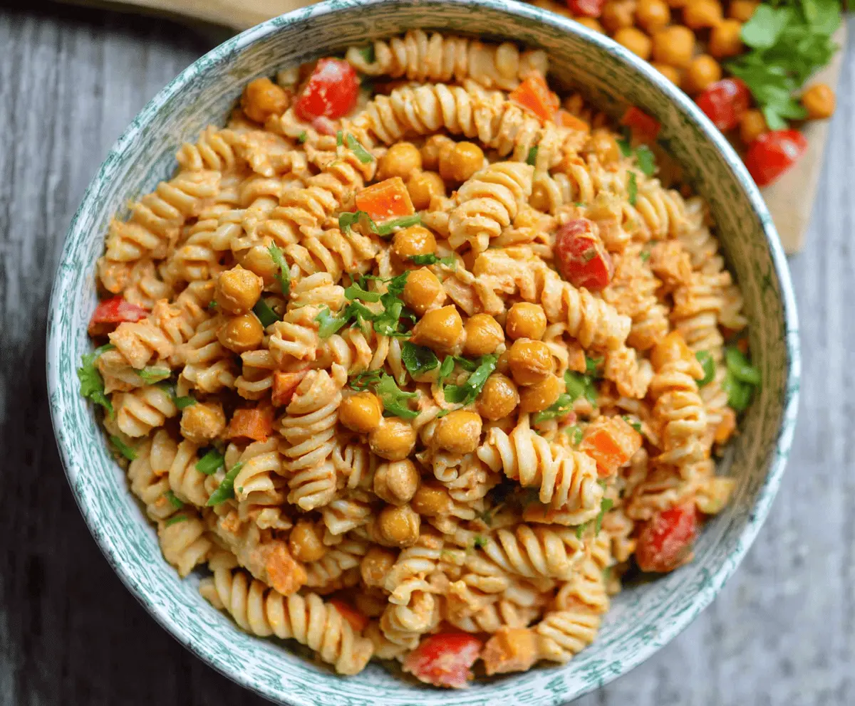Easy Buffalo Chickpea Pasta Salad Recipe