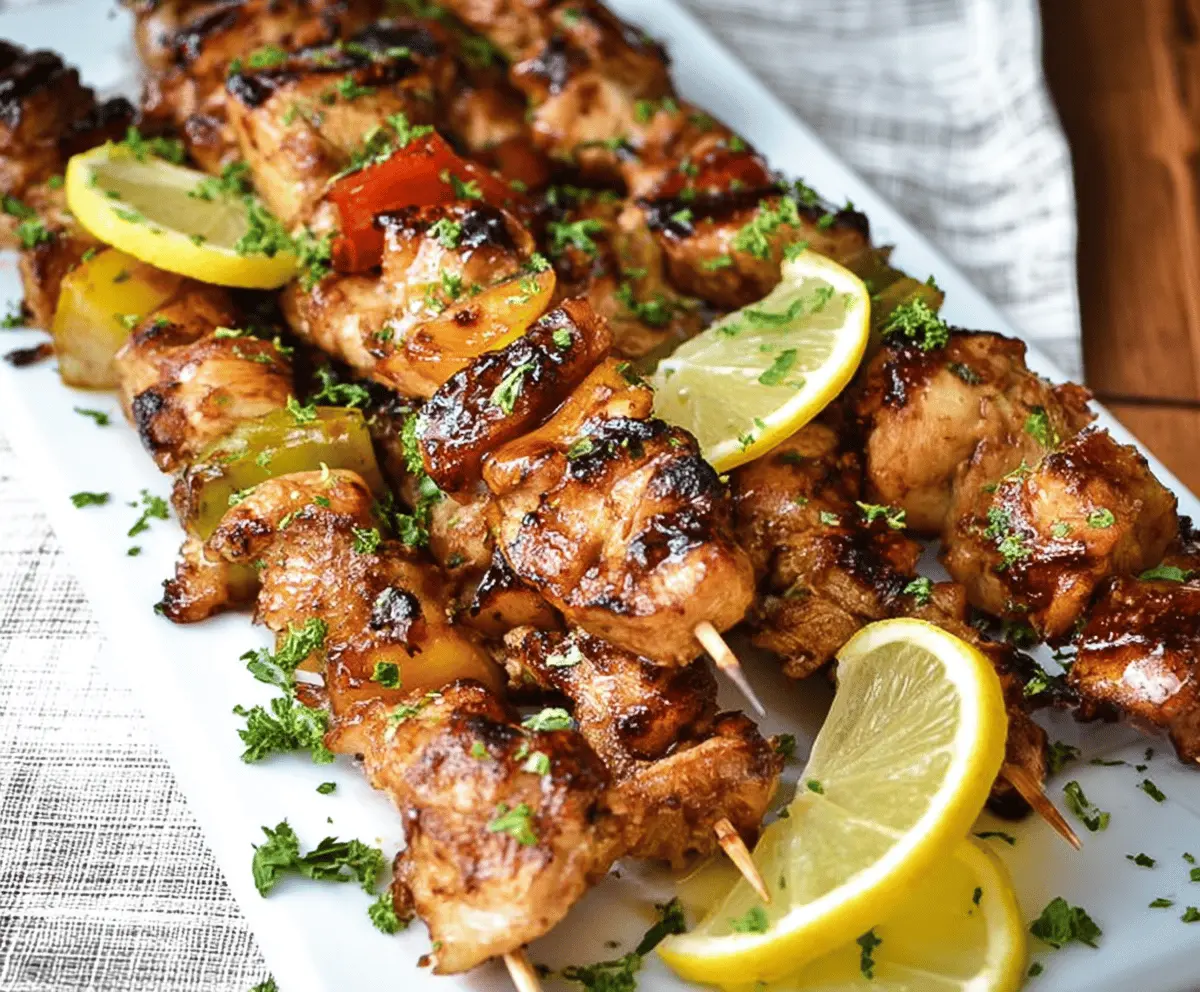 Easy Chicken Kabobs with Ginger Lemon Marinade