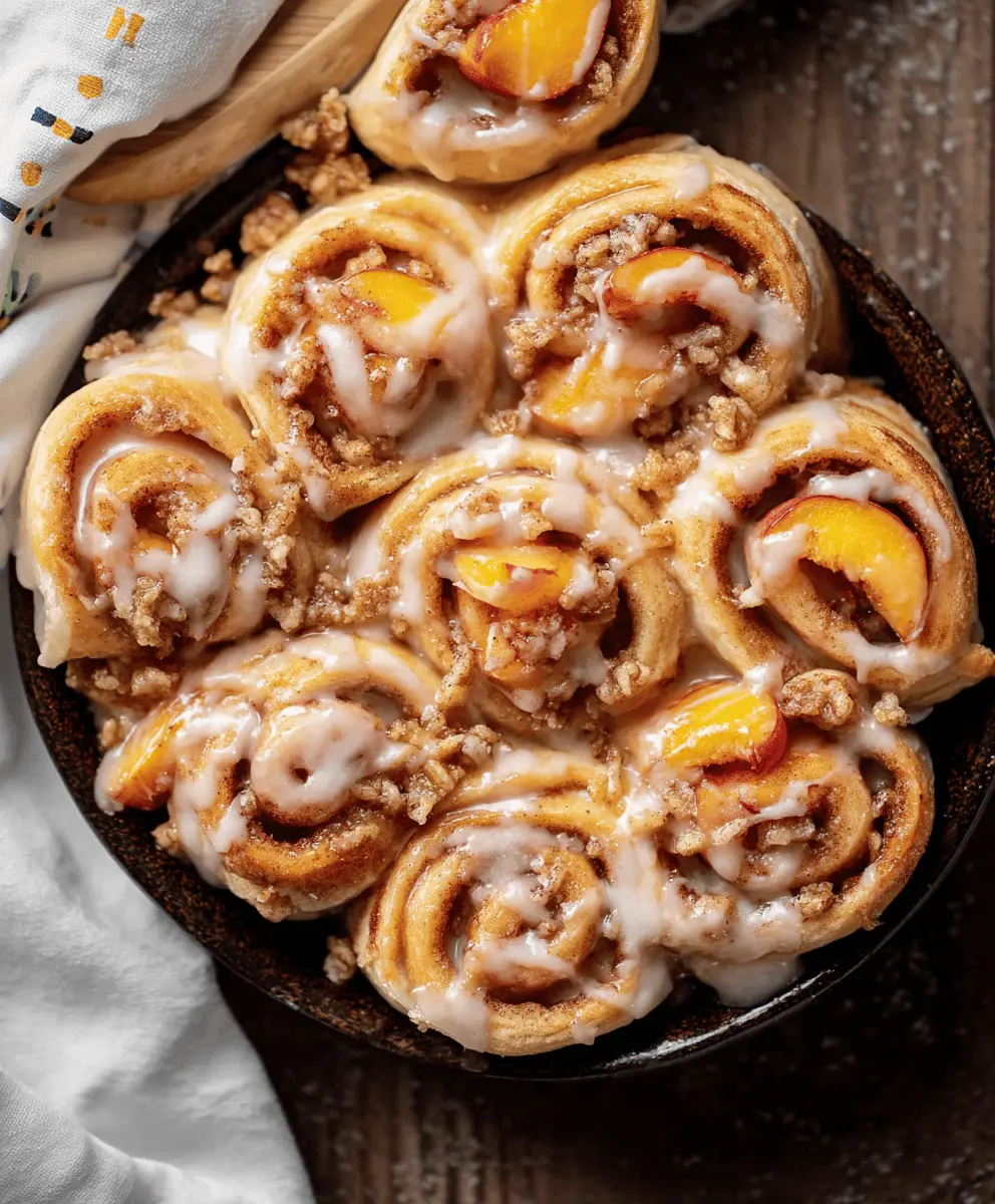 Easy Peach Cobbler Cinnamon Rolls Recipe