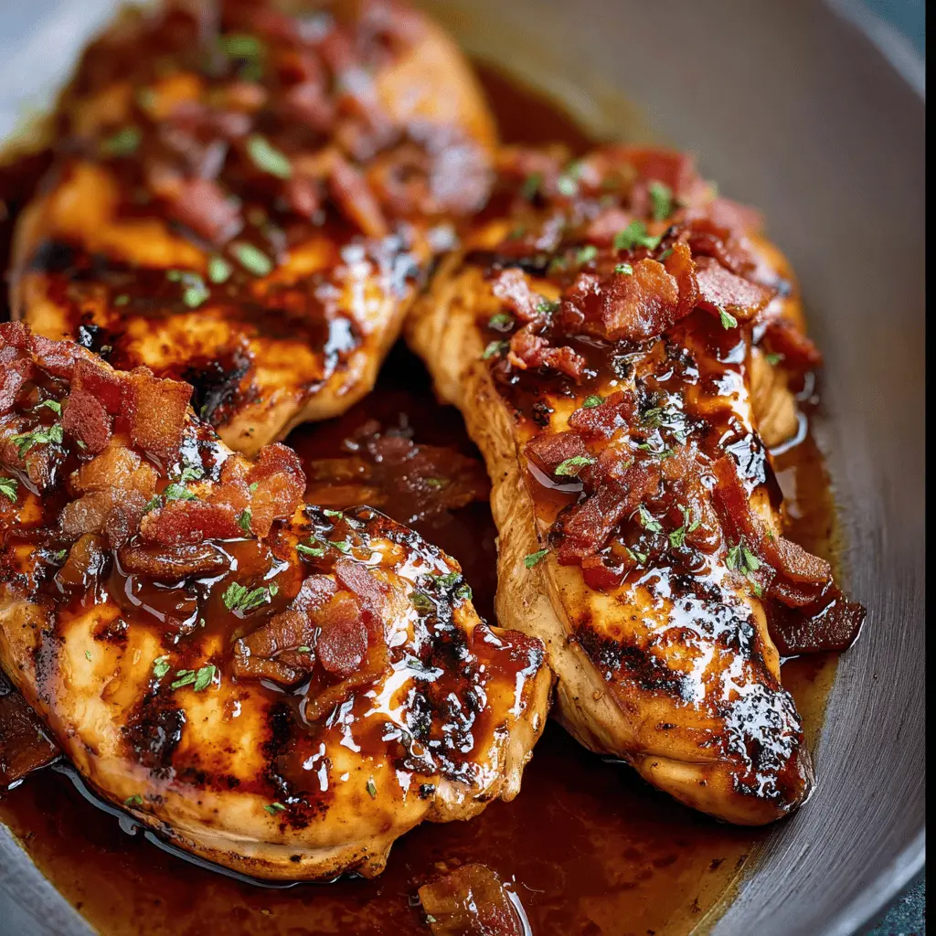 Spicy Honey Bacon Glazed Grilled Chicken