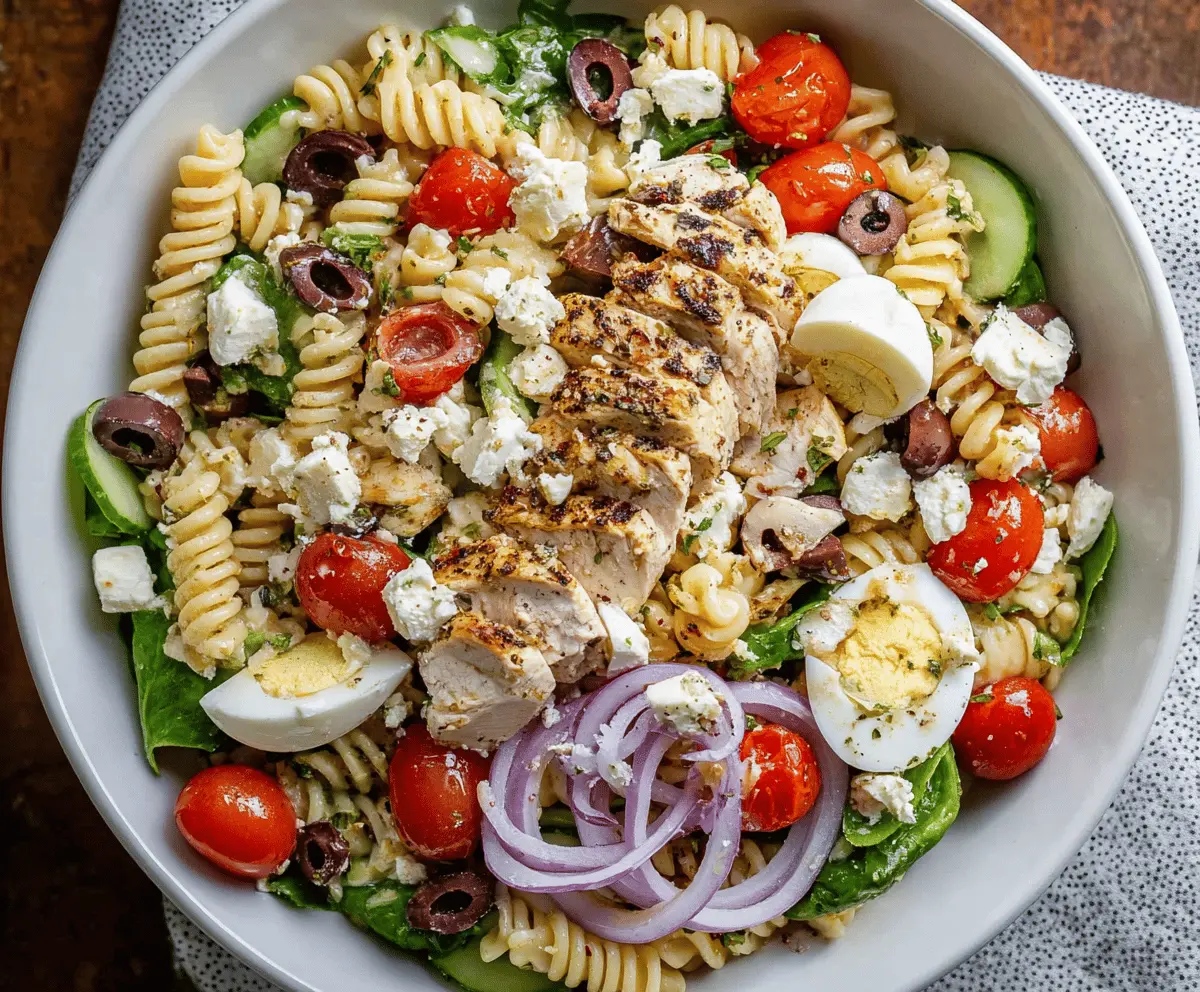 Easy Mediterranean Chicken Pasta Salad Recipe