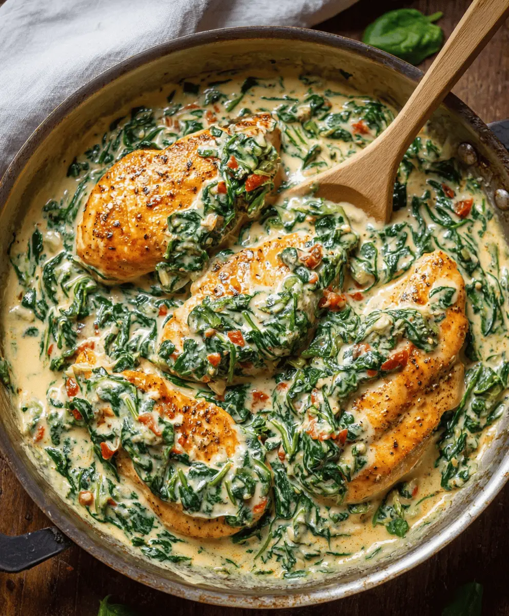 Creamy Spinach Parmesan Chicken Breast Recipe