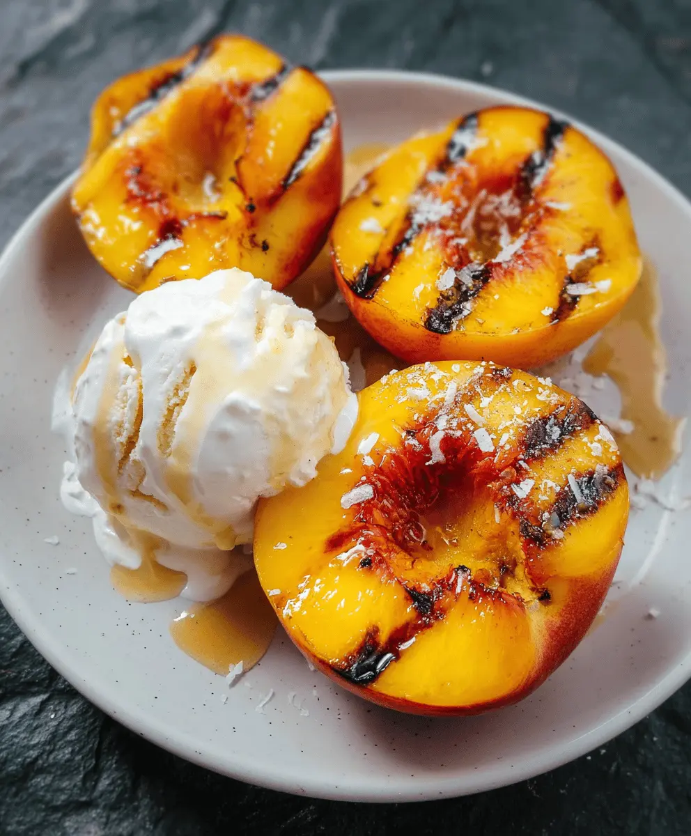 Easy Grilled Peaches With Creamy Vanilla Ice Cream