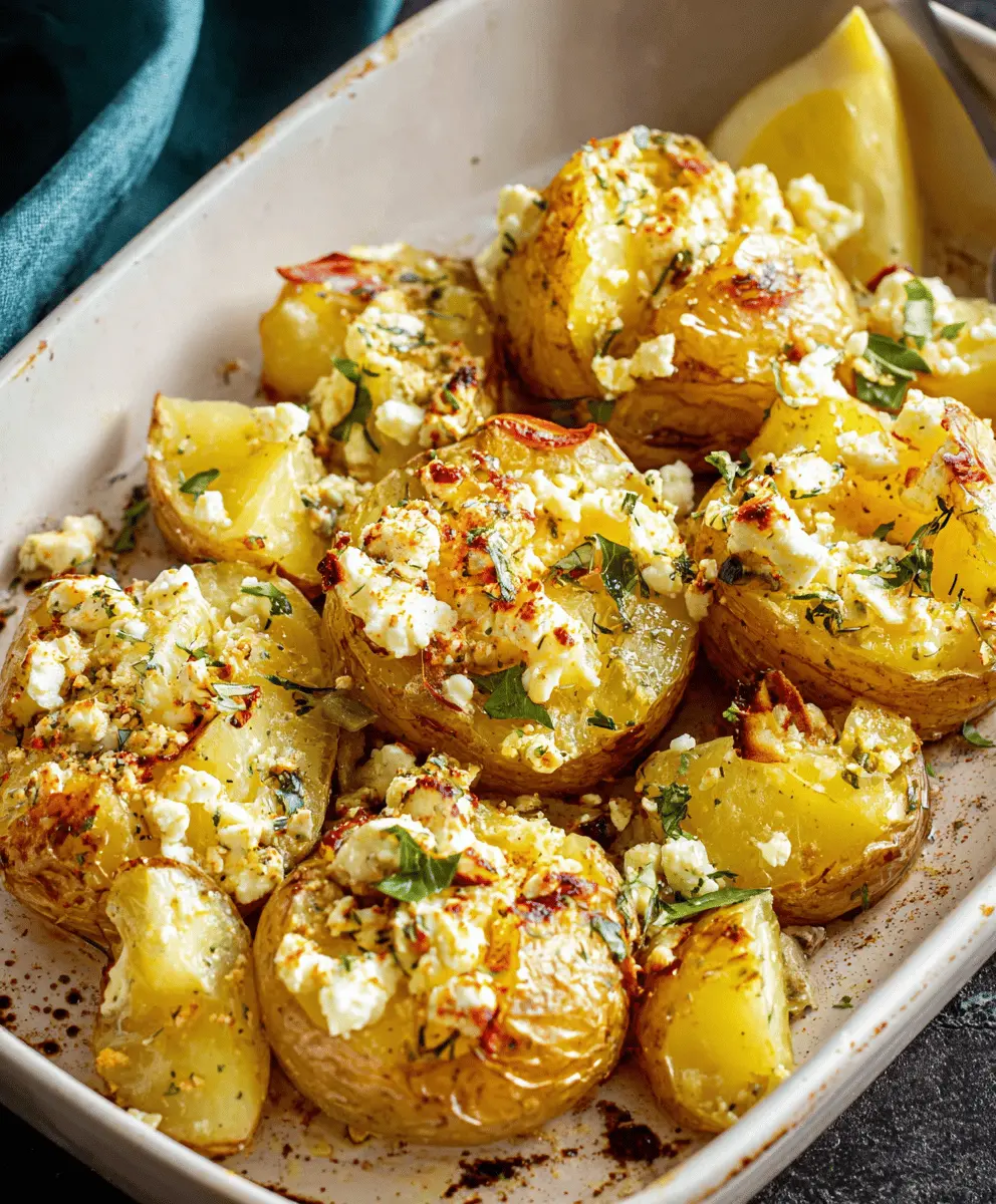 Easy Baked Feta Potatoes with Crispy Edges