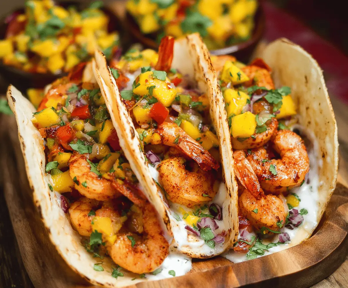 Easy Spicy Shrimp Tacos with Fresh Mango Salsa