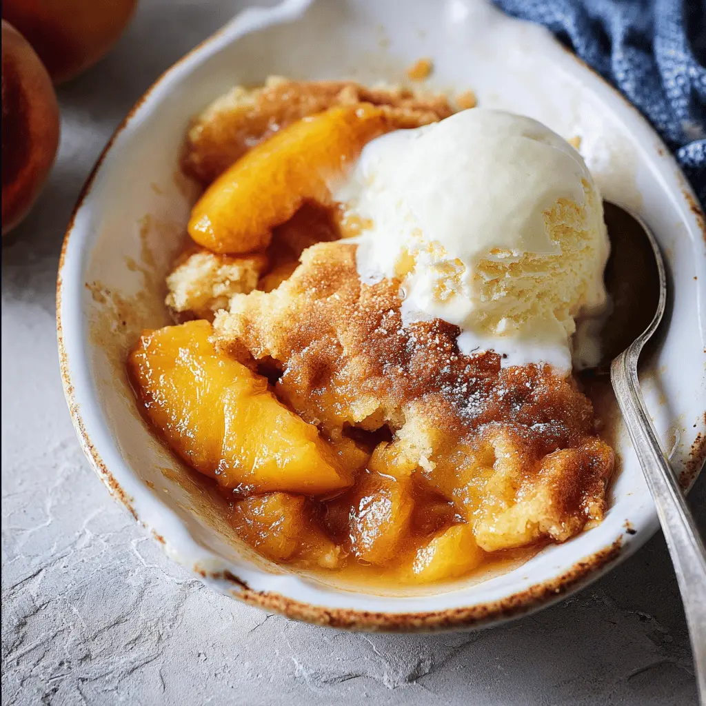 Easy Homemade Peach Cobbler With Fresh Fruit