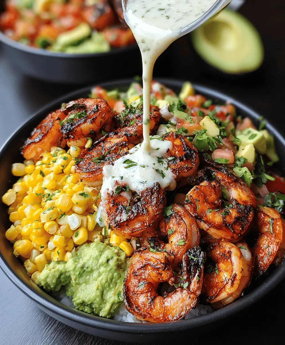 Healthy Grilled Shrimp Bowl with Avocado and Corn Salsa