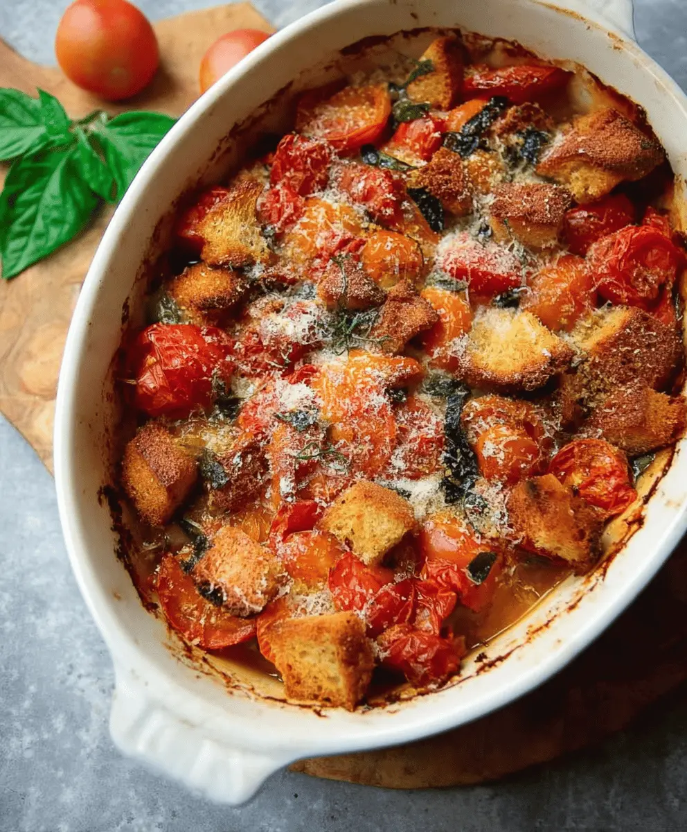 Easy Summer Scalloped Tomatoes with Crispy Croutons