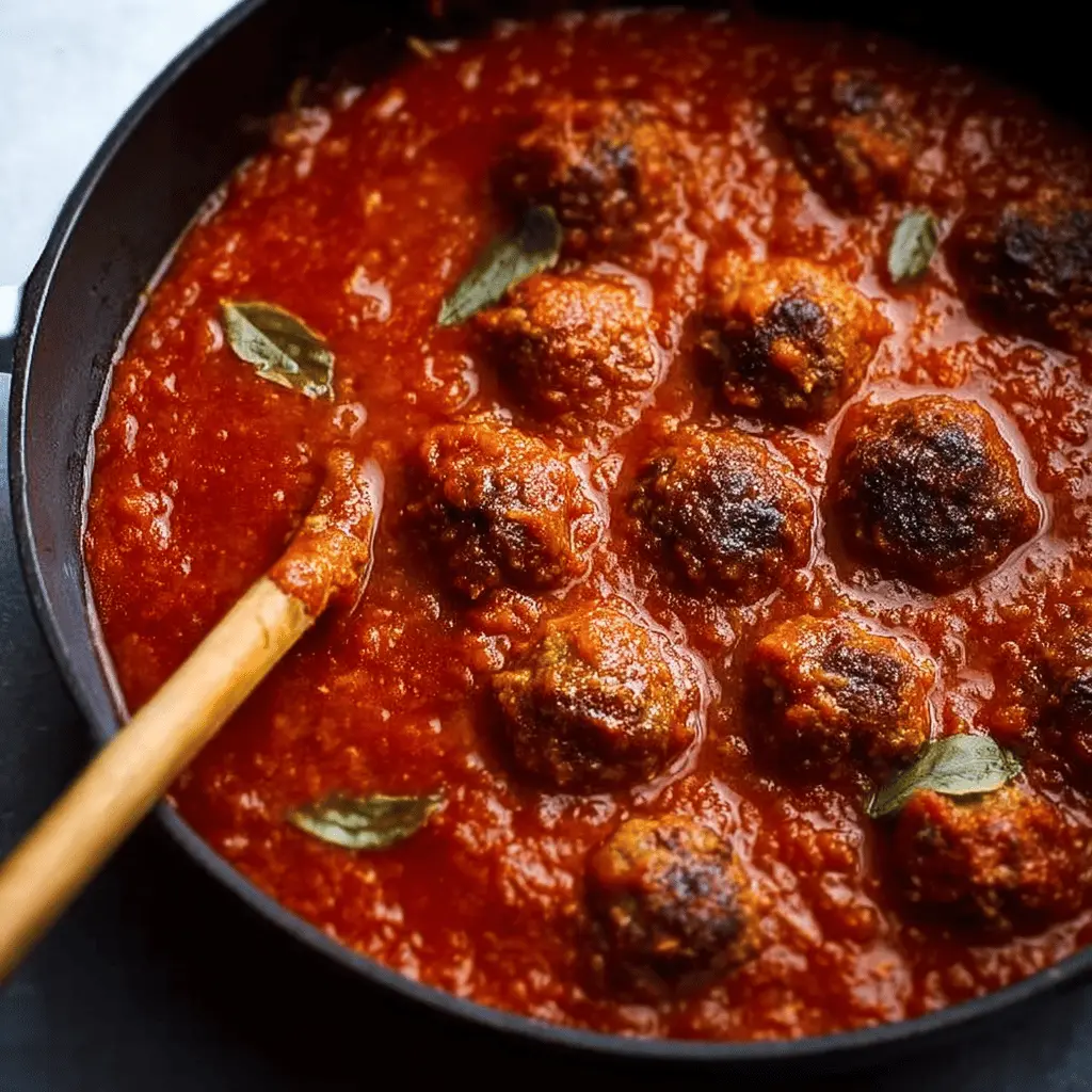 Classic Sunday Sauce with Tender Meatballs Recipe