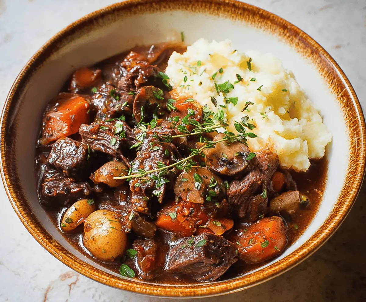 Easy Crockpot Beef Bourguignon Recipe