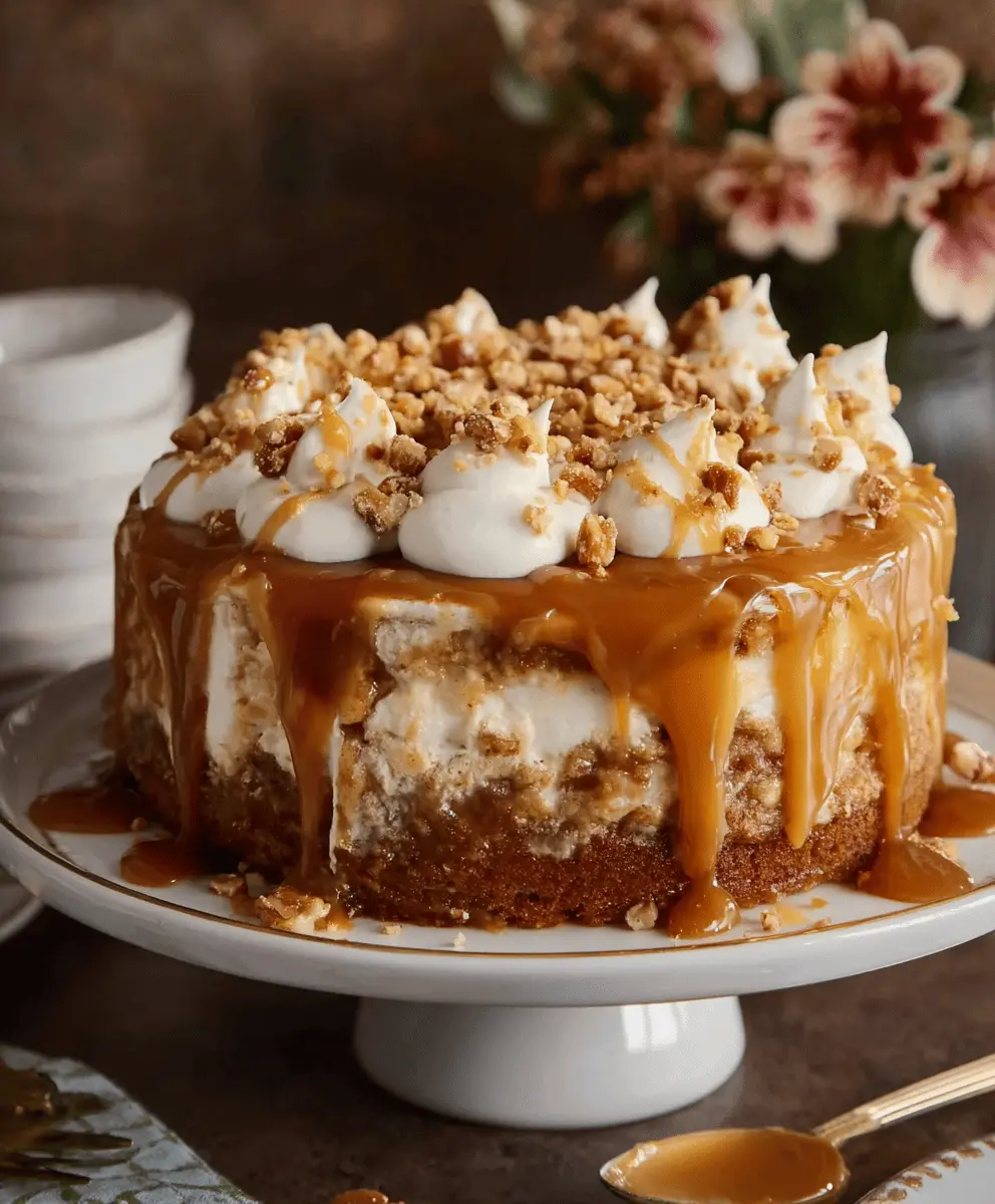 Easy Caramel Apple Toffee Cake Recipe
