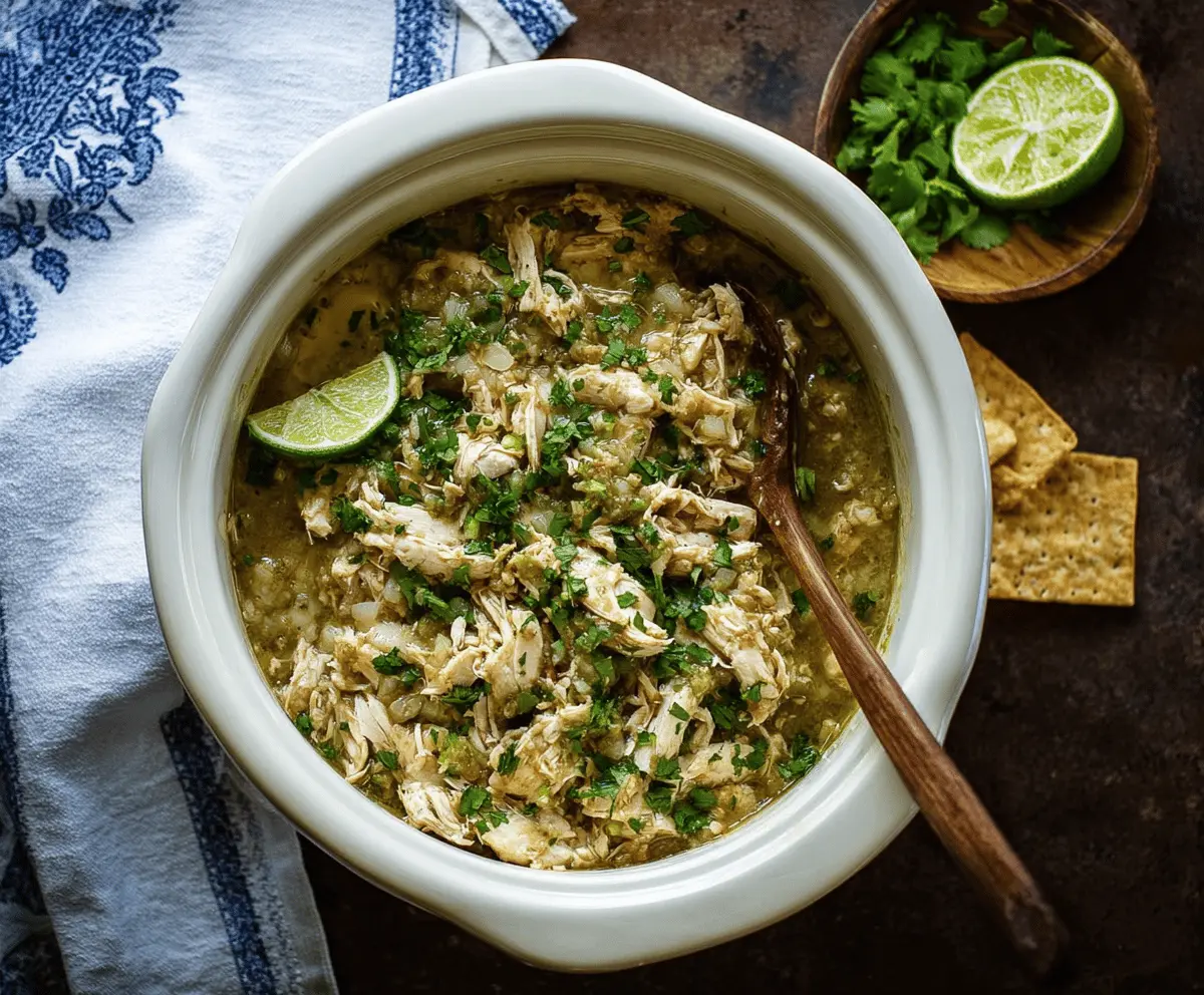 Easy Crockpot Salsa Verde Chicken Recipe