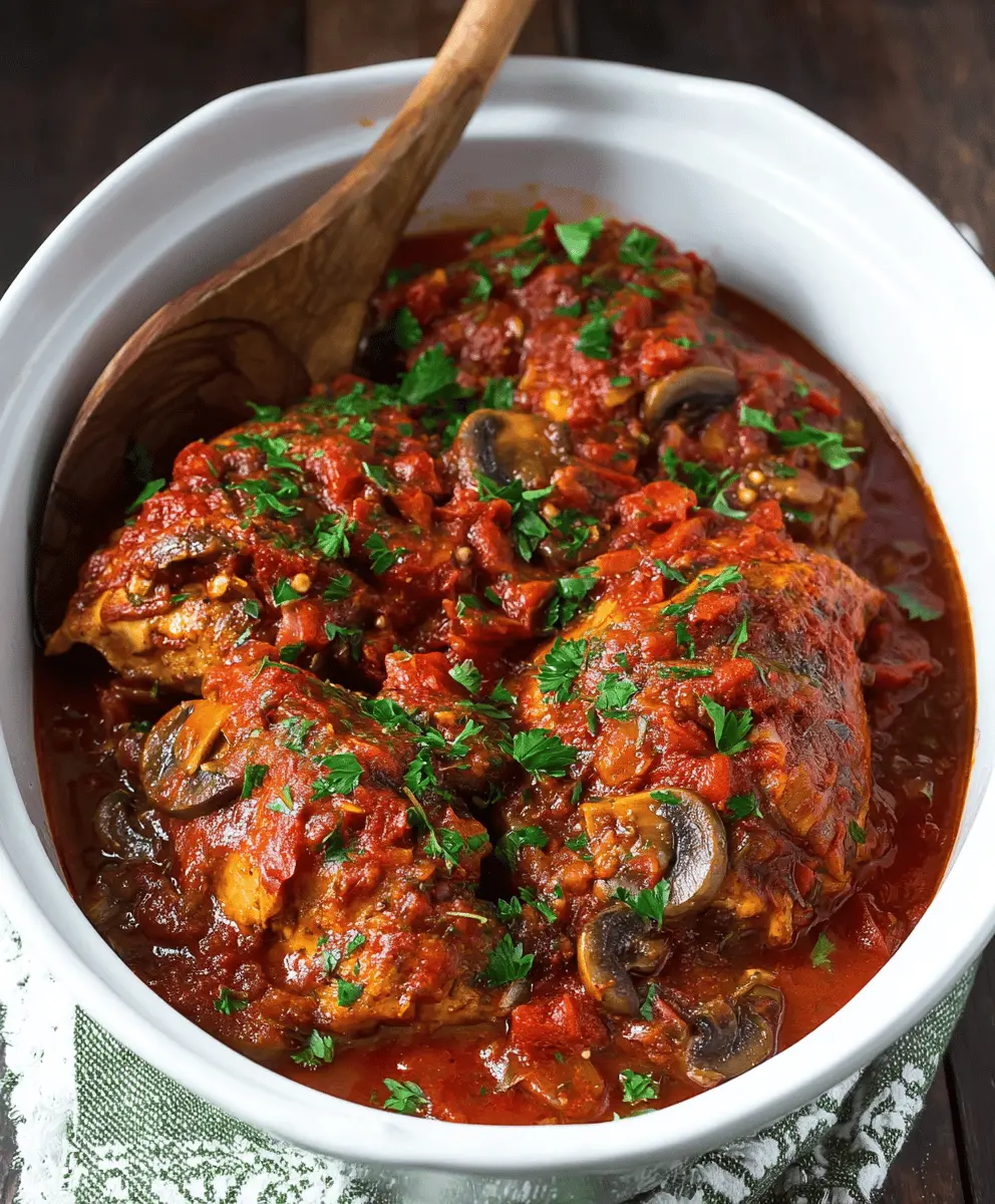 Easy Slow Cooker Chicken Cacciatore Recipe
