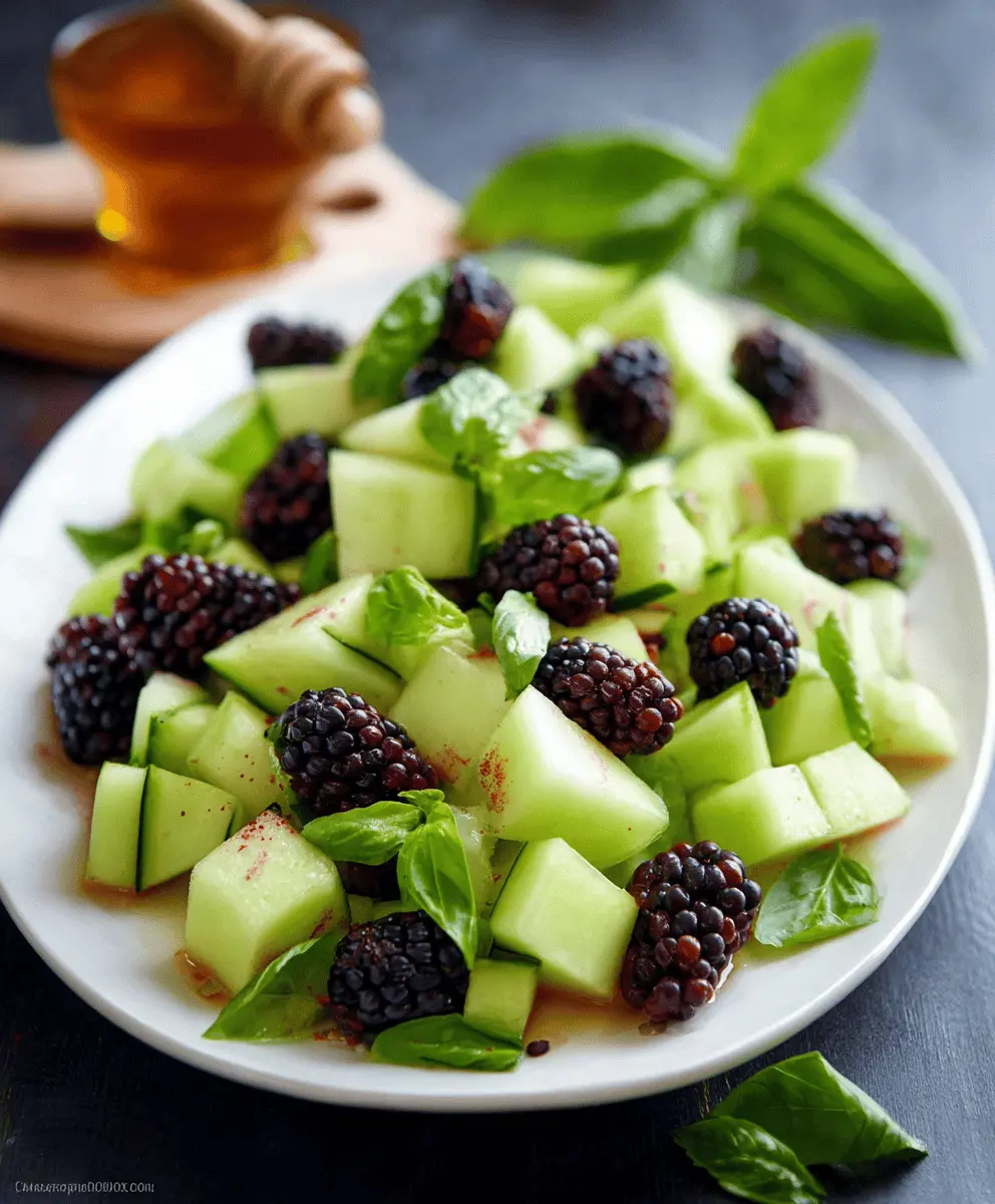 Refreshing Blackberry Honeydew Salad with Basil