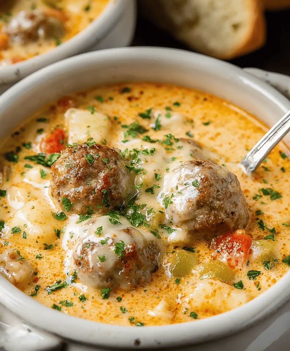 Easy Cheesy Meatball Soup in Crock Pot or Instant Pot