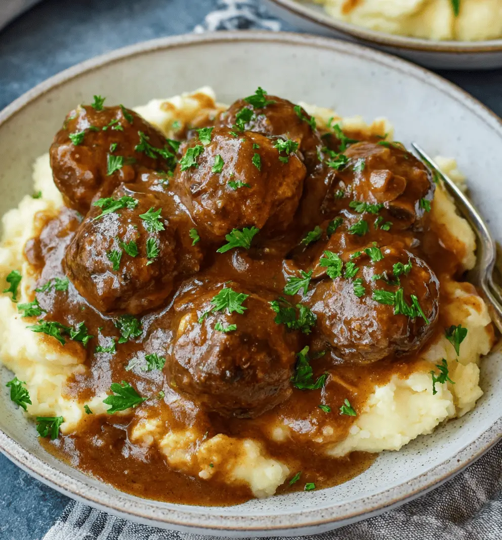 Easy Slow Cooker Salisbury Steak Meatballs Recipe